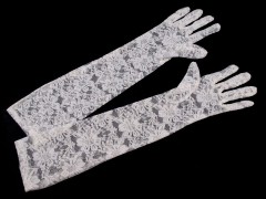 Spitzen Handschuhe lang - Weiß Damen Handschuhe,Winterschal