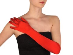 Satin Handschuhe lang - Rot Damen Handschuhe,Winterschal