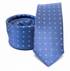 Rossini Slim Krawatte - Blau gepunktet Kleine gemusterte Krawatten