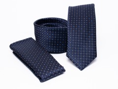    Premium Slim Krawatte Set - Blau gepunktet 