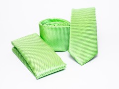    Premium Slim Krawatte Set - Äpfelgrün Unifarbige Krawatten