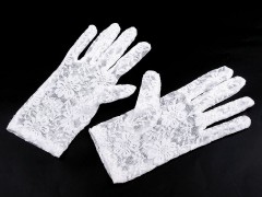 Spitzen Handschuhe - Weiß 