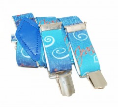 Kinder Hosenträger - Blau gemustert Hosenträger