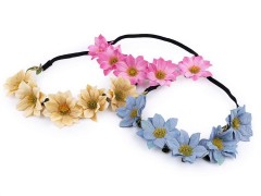    Haarreif elastisch mit Blumen Schmuck, Haarschmuck