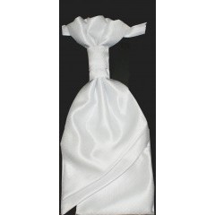 Hochzeit Krawatte mit Einstecktuch - Weiß Gemustert Krawatten für Hochzeit