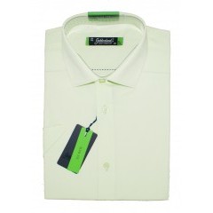 Goldenland Slim Kurzarm Hemd - Lime Einfarbige Hemden