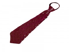 Krawatte mit Paillette - Bordeaux Figur-, Party Krawatte