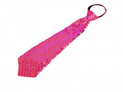 Krawatte mit Paillette - Pink Figur-, Party Krawatte
