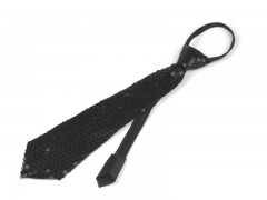 Krawatte mit Paillette - Schwarz Figur-, Party Krawatte