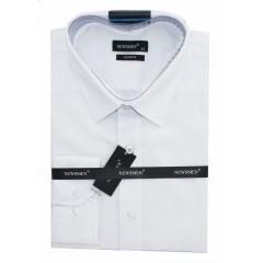     Newsmen Slim Langarm Hemd - Weiß Langarmhemden