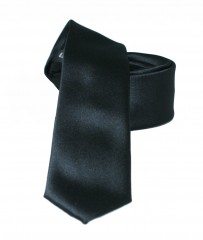 Newsmen Slim Krawatte - Schwarz Satin Unifarbige Krawatten