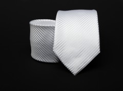 Premium Krawatte - Weiß gestreift 