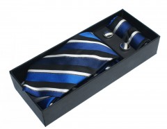   Newsmen Krawatte Set - Blau gestreift Gestreifte Krawatten
