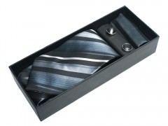   Newsmen Krawatte Set - Grau gestreift Gestreifte Krawatten