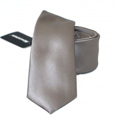          NM Slim Satin Krawatte - Braun Unifarbige Krawatten