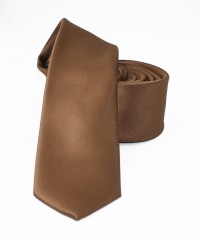          NM Slim Satin Krawatte - Braun Unifarbige Krawatten