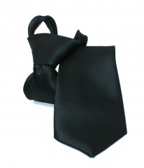    Satin Damen/Kinderkrawatte - Schwarz Kinder Krawatte