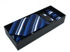   Newsmen Krawatte Set - Blau gestreift Gestreifte Krawatten