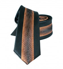          NM Slim Krawatte - Schwarz-orange gestreift 