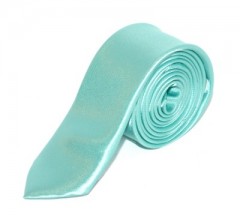 Satin Slim Krawatte - Mintgrüne Unifarbige Krawatten