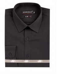                    Newsmen Slim langarmhemd - Schwarz Slim/Smart Fit