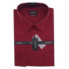  Newsmen Langarm Hemd - Bordeaux Comfort Fit