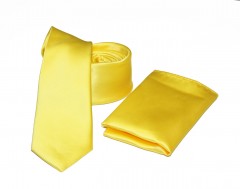    NM Satin Slim Krawatte Set - Gelb Krawatten