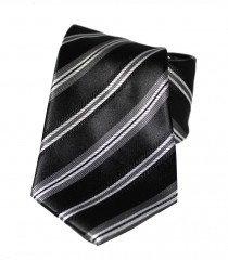 Classic Premium Krawatte - Schwarz gestreift 