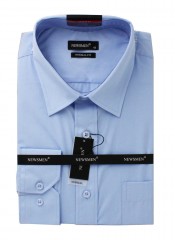  Newsmen Comfort fitt Langarmhemd - Hellblau Comfort Fit