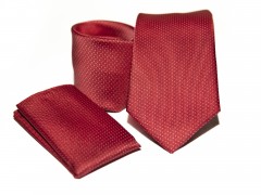 Premium Krawatte Set - Dunkelrot gepunktet Krawatten