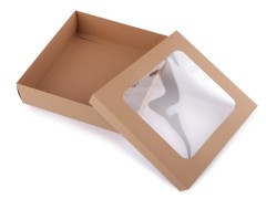 Geschenkbox aus Papier mit Fenster und Band - 4 St./Packung Geschenke einpacken