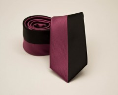 Rossini Slim Krawatte - Pink-Schwarz Gestreift Gestreifte Krawatten