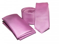       Rossini Slim Krawatte Set - Rosa Kleine gemusterte Krawatten