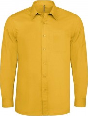 Popeline Comfort fit Hemd langarm - Gelb Einfarbige Hemden