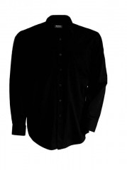 Popeline Comfort fit Hemd langarm - Schwarz Einfarbige Hemden