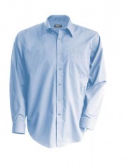 Popeline Comfort fit Hemd langarm - Hellblau Einfarbige Hemden