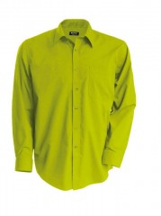 Popeline Comfort fit Hemd langarm - Lime Einfarbige Hemden