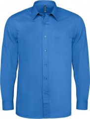 Popeline Comfort fit Hemd langarm - Königsblau Einfarbige Hemden