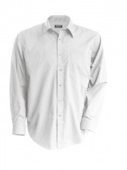 Popeline Comfort fit Hemd langarm - Weiß Einfarbige Hemden