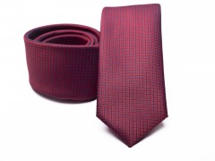 Rossini Slim Krawatte - Bordeaux gepunktet Unifarbige Krawatten
