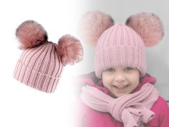 Wintermütze für Kinder mit Pompons Kinder Schals, Mützen,Handschuhe