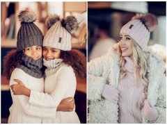     Wintermütze für Mädchen mit Pompons Kinder Schals, Mützen,Handschuhe