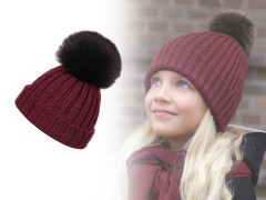 Wintermütze für Mädchen mit Pompon Kinder Schals, Mützen,Handschuhe