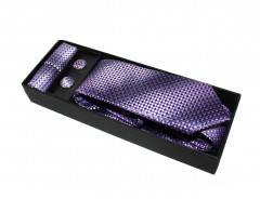    Marquis Slim Krawatte Set - Lila gemustert Krawatten