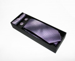    Marquis Slim Krawatte Set - Lila gemustert Krawatten