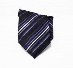 Classic Premium Krawatte - Schwarz-blau gestreift 