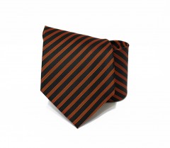 Classic Premium Krawatte - Schwarz-orange gestreift Gestreifte Krawatten