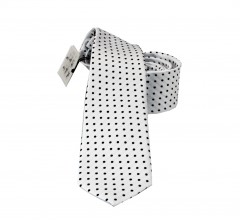          NM Slim Krawatte - Weiß gepunktet 