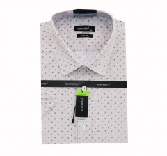     Newsmen Slim elastisches Kurzarmhemd - Puderig gepunktet Gemusterte Hemden