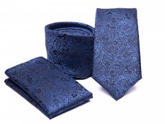       Rossini Slim Krawatte Set - Blau gemustert Sets